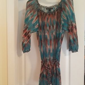 Sheer Tunic Top with Braided Belt